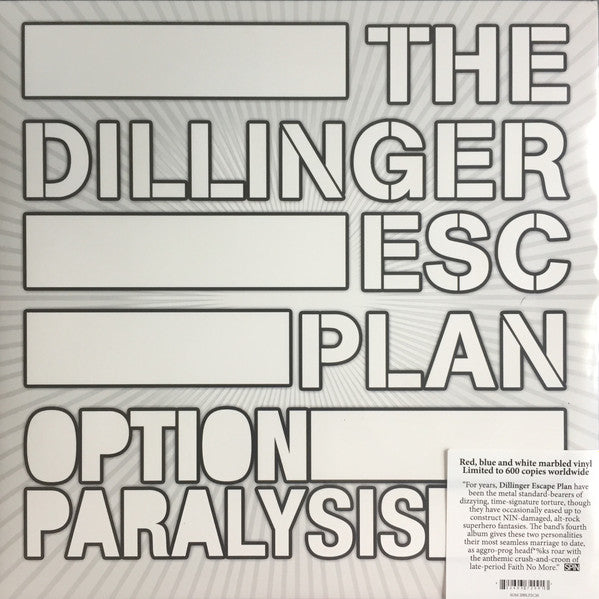 The Dillinger Esc Plan - Option Paralysis (2010) - Mint- LP Record 2016 Season Of Mist Red/Blue Marbled White Vinyl - Math Rock / Hardcore - Shuga Records