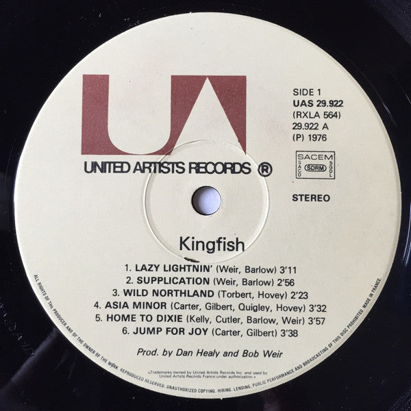 Kingfish - Kingfish - VG+ (VG Cover) LP Record 1976 United Artists Round France Vinyl - Rock / Classic Rock / Country Rock / Bob Weir / Grateful Dead - Shuga Records
