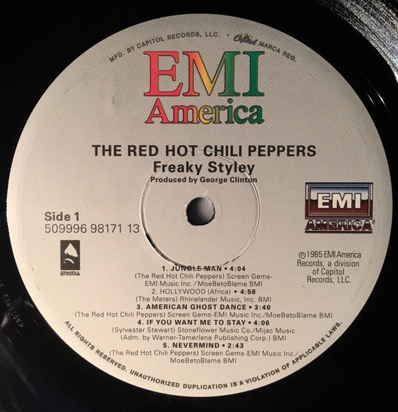 The Red Hot Chili Peppers -  Freaky Styley (1985)- VG+ LP Record 2009 EMI America 180 gram Vinyl - Alternative Rock
