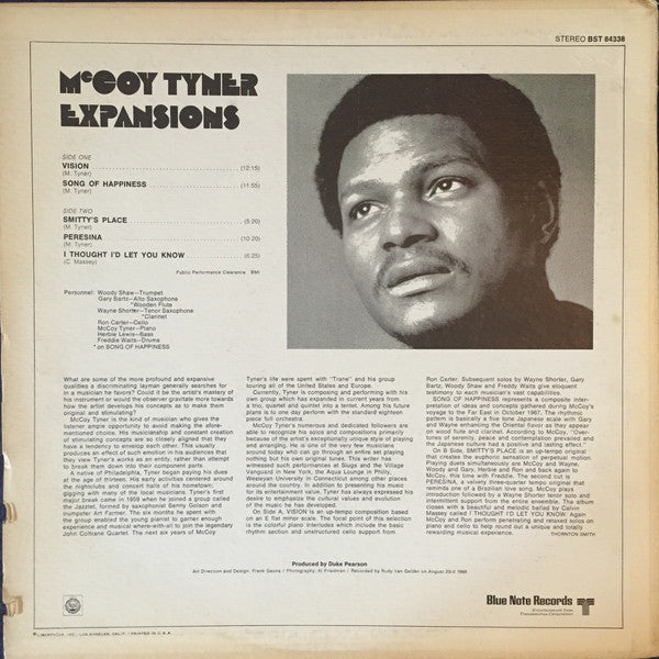 McCoy Tyner - Expansions (1968) - VG- (low grade) LP Record 1971 Blue Note USA Vinyl - Jazz / Modal - Shuga Records
