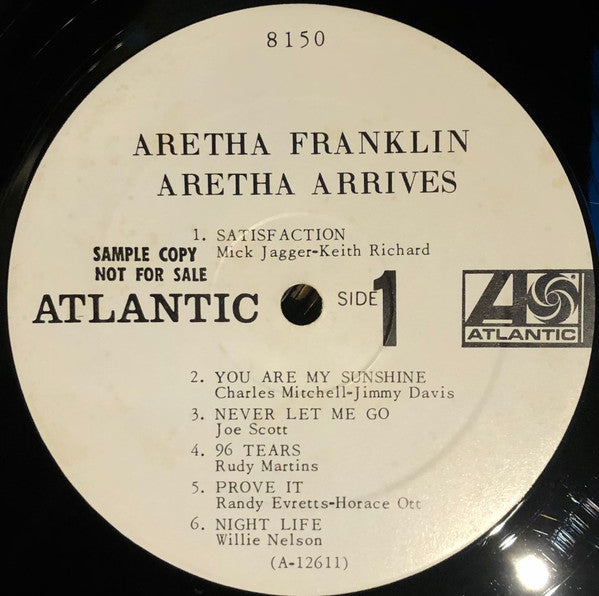 Aretha Franklin – Aretha Arrives - VG- Poor (low grade) LP Record 1967 Atlantic USA Mono White Label Promo Vinyl - Soul - Shuga Records