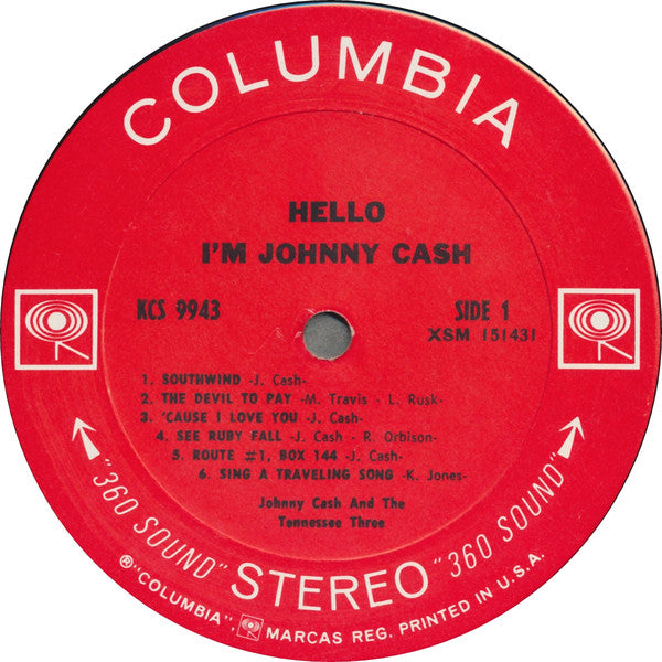 Johnny Cash - Hello, I'm Johnny Cash - VG+ LP Record 1970 Columbia USA Original 360 Vinyl - Country - Shuga Records