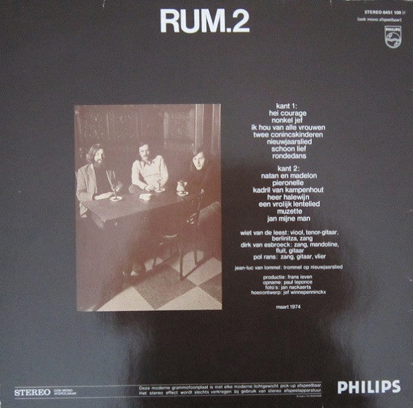 Rum - Rum.2 - VG+ LP Record 1974 Philips Belgium Vinyl & INsert - Rock / Folk Rock - Shuga Records
