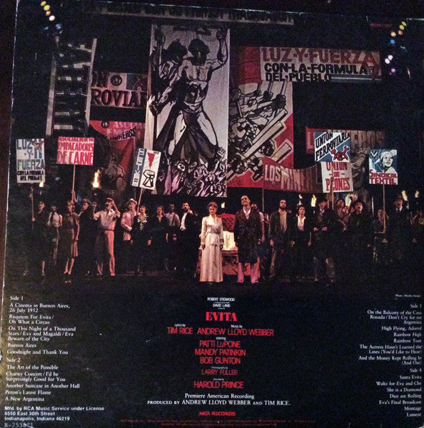 Andrew Lloyd Webber And Tim Rice - Evita: Premiere American Recording - Mint- 2 LP Record 1979 MCA Club Edition USA Vinyl & Book - Musical / Soundtrack - Shuga Records