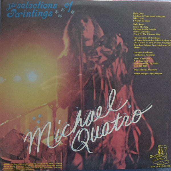 Michael Quatro - The Selections Of Paintings - New LP Record 1980 Koala USA Original Vinyl - Prog Rock / Symphonic Rock - Shuga Records
