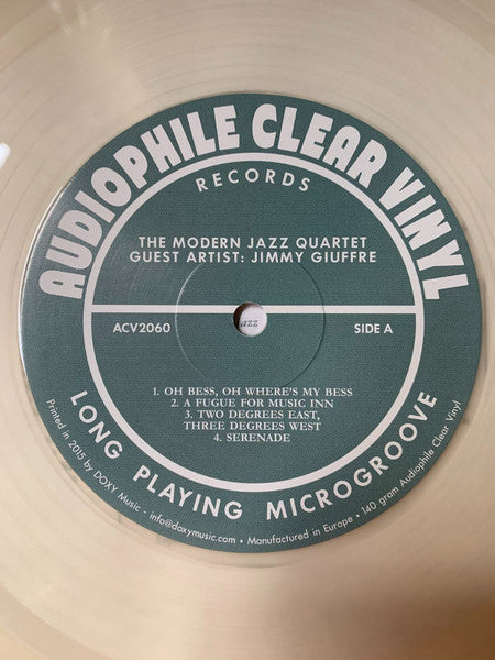 The Modern Jazz Quartet & Jimmy Giuffre - The Modern Jazz Quartet At Music Inn (1956) - Mint- LP Record 2015 Doxy Audiophile Clear Vinyl & Numbered - Jazz / Hard Bop / Cool Jazz - Shuga Records