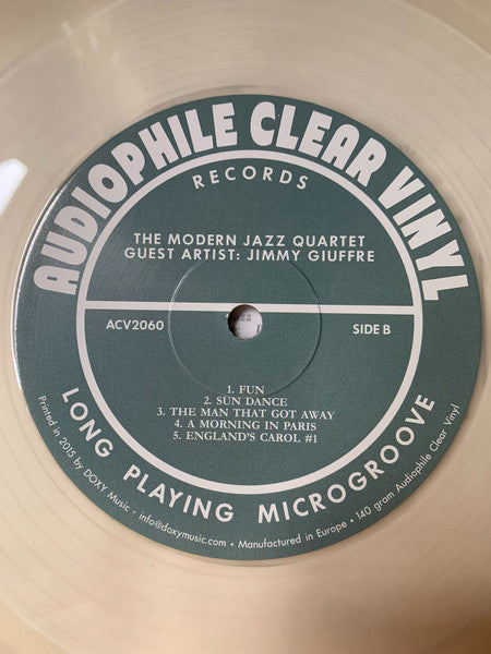 The Modern Jazz Quartet & Jimmy Giuffre - The Modern Jazz Quartet At Music Inn (1956) - Mint- LP Record 2015 Doxy Audiophile Clear Vinyl & Numbered - Jazz / Hard Bop / Cool Jazz - Shuga Records