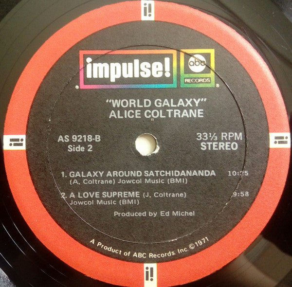 Alice Coltrane With Strings - World Galaxy - VG LP Record 1972 Impuls! USA Original Press Vinyl & Peter Max Cover Art - Free Jazz / Soul-Jazz - Shuga Records