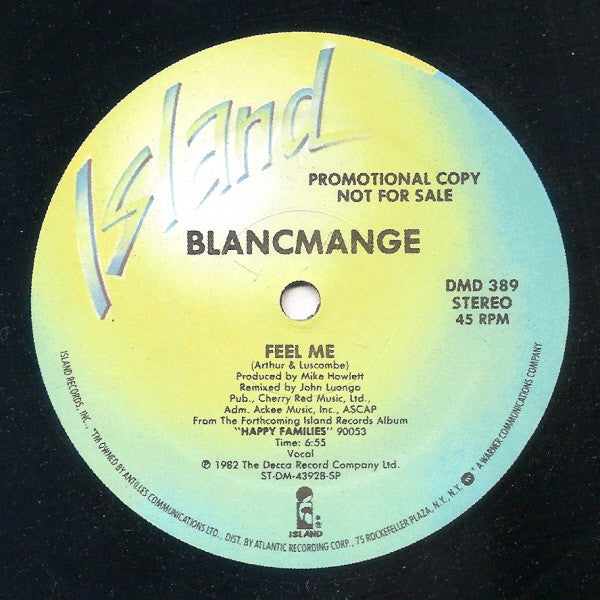 Blancmange - Living On The Ceiling / Feel Me - VG+ 12" Single Record 1982 Island USA Promo Vinyl - New Wave / Synth-pop - Shuga Records