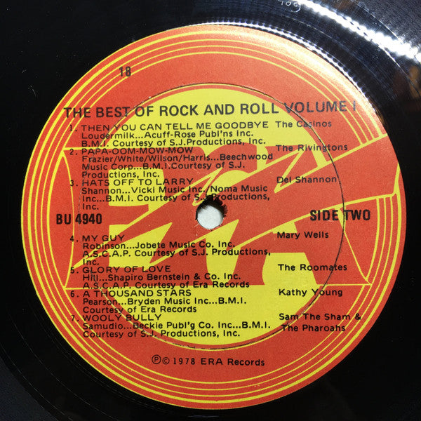 Various - Best Of Rock N' Roll - New LP Record 1978 ERA USA Original Vinyl - Rock / Garage / Beat / Soul / R&B - Shuga Records