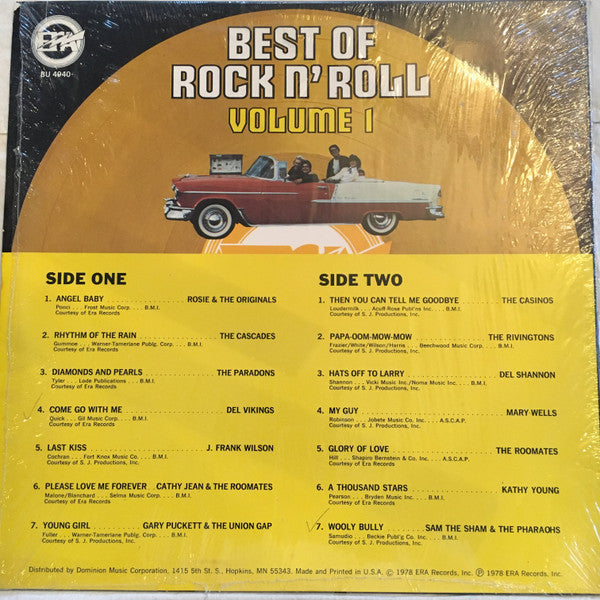 Various - Best Of Rock N' Roll - New LP Record 1978 ERA USA Original Vinyl - Rock / Garage / Beat / Soul / R&B - Shuga Records