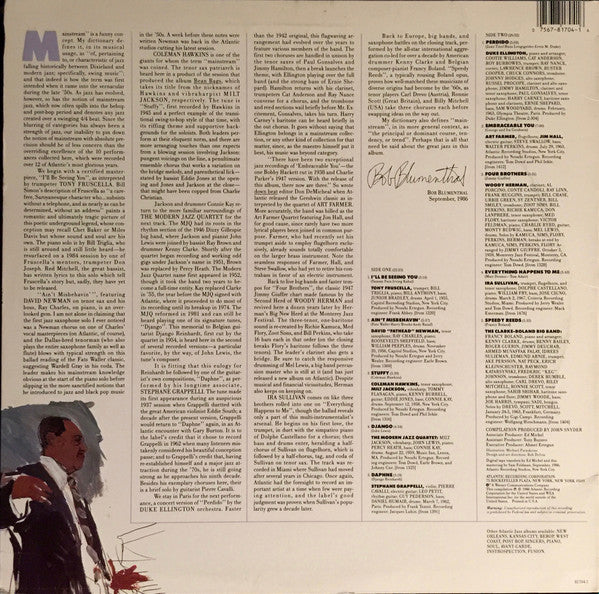 Various - Mainstream - Mint- LP Record 1986 Atlantic USA Vinyl - Jazz / Bop / Post Bop - Shuga Records