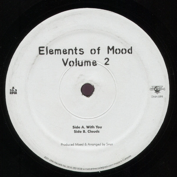 Sirus - Elements Of Mood Volume 2 - New LP Record 2001 DNH Canada Vinyl - Deep House - Shuga Records