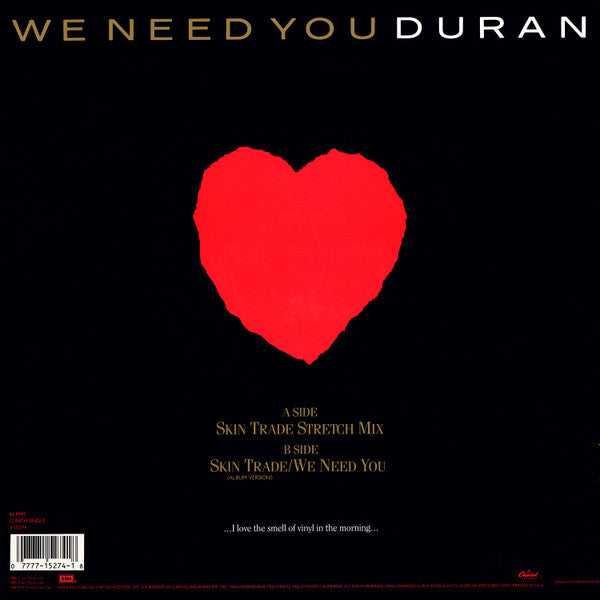 Duran Duran - Skin Trade - Mint- 12" Single Record 1987 Capitol USA Vinyl - Pop Rock / Synth-pop - Shuga Records