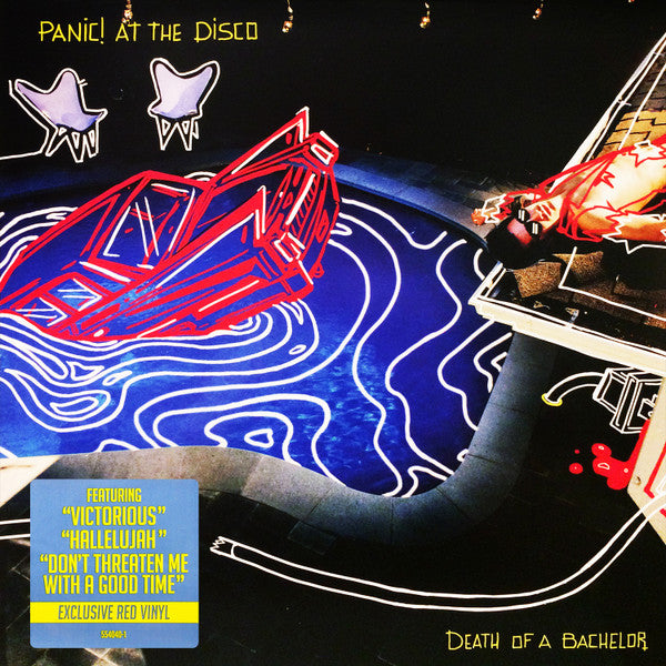 Panic! At The Disco - Death Of A Bachelor - Mint- LP Record 2016 Fueled By Ramen Hot Topic Red Vinyl, Insert & Download - Pop Rock / Pop Punk - Shuga Records