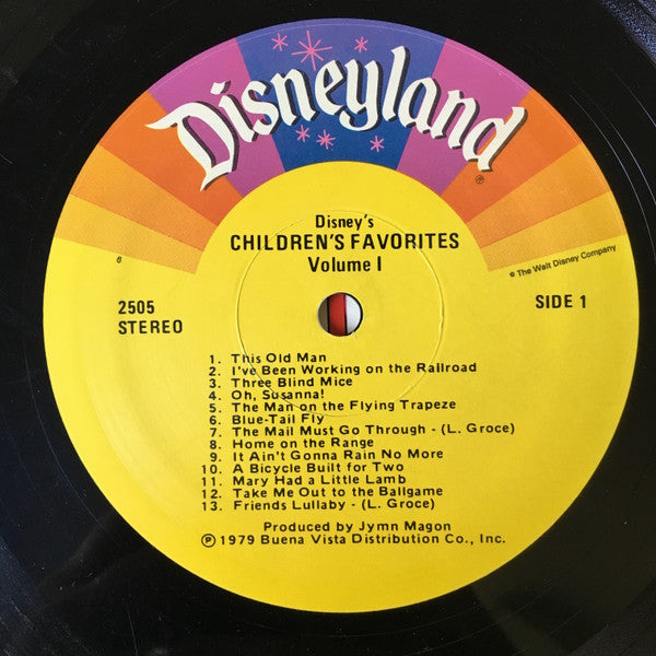 Larry Groce And The Disneyland Children's Sing-Along Chorus - Disney's Children's Favorites Volume I (1979) - VG+ LP Record 1986 Disneyland USA Vinyl - Children's / Nursery Rhymes - Shuga Records