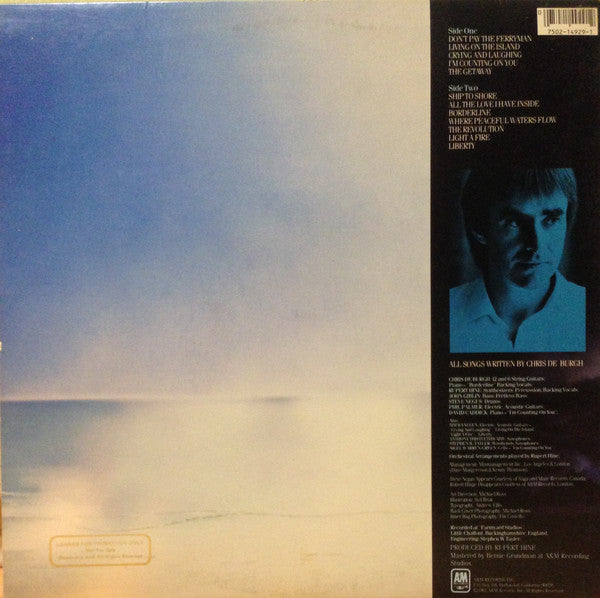 Chris de Burgh - The Getaway - VG+ LP Record 1982 A&M USA Vinyl - Pop Rock / Soft Rock - Shuga Records
