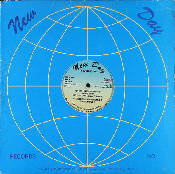 Grandmaster Melle Mel & The Furious 5 - White Lines '89 - Part II - Mint- 12" Single Record 1989 New Day USA Original Vinyl - Hip Hop - Shuga Records
