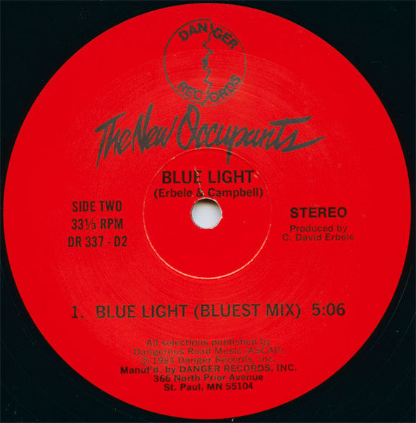 The New Occupants - Blue Light - VG+ 12" Single Record 1984 Danger USA Minneapolis MN - Electro / Synth-pop / Darkwave - Shuga Records
