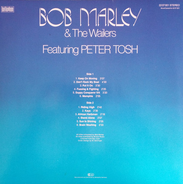 Bob Marley & The Wailers & Featuring Peter Tosh - VG- (Lower grade vinyl) LP Record 1981 Bellaphon Germany Vinyl - Reggae / Roots Reggae - Shuga Records