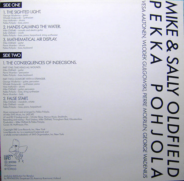 Mike Oldfield & Sally Oldfield, Pekka Pohjola (1977) - Mint- LP Record 1981 Happy Bird 1981 Germany Vinyl - Prog Rock / Jazz-Rock / Fusion - Shuga Records