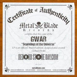 GWAR - Scumdogs of the Universe (1990) - Mint- 2 LP Record 2016 Metal Blade RSD USA Vinyl & Inserts - Heavy Metal