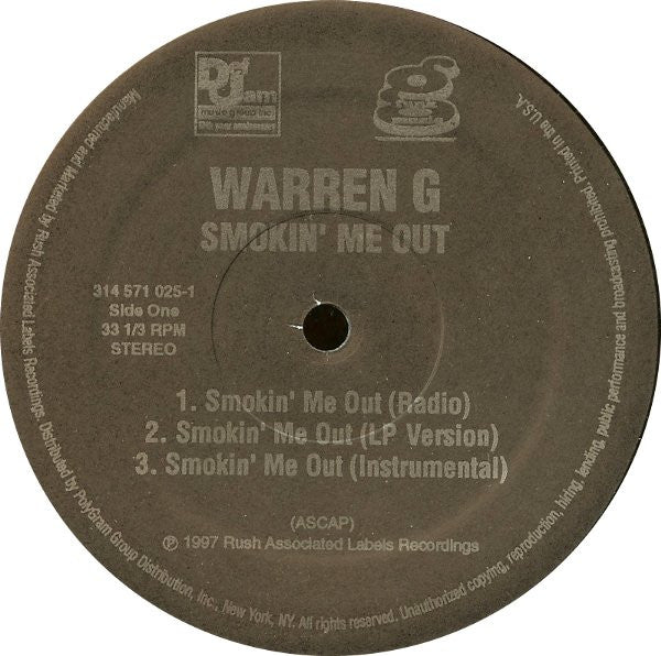 Warren G Featuring Ronald Isley - Smokin' Me Out - New 12" Single Record 1997 Def Jam USA Original Vinyl - Hip Hop / G-Funk - Shuga Records