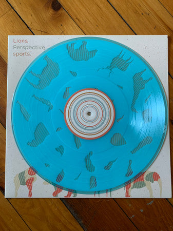 Lions  / Perspective, A Lovely Hand To Hold / sports. - SPLIT EP - Mint- Record 2016 Broken Rim Electric Blue Vinyl & Screen Printed B-side - Indie Rock / Emo - Shuga Records