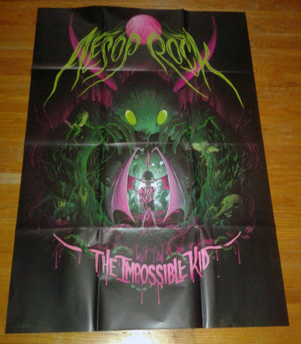 Aesop Rock - The Impossible Kid - Mint- 2 LP Record 2016 Rhymesayers Neon Pink & Green Vinyl & Poster - Hip Hop - Shuga Records