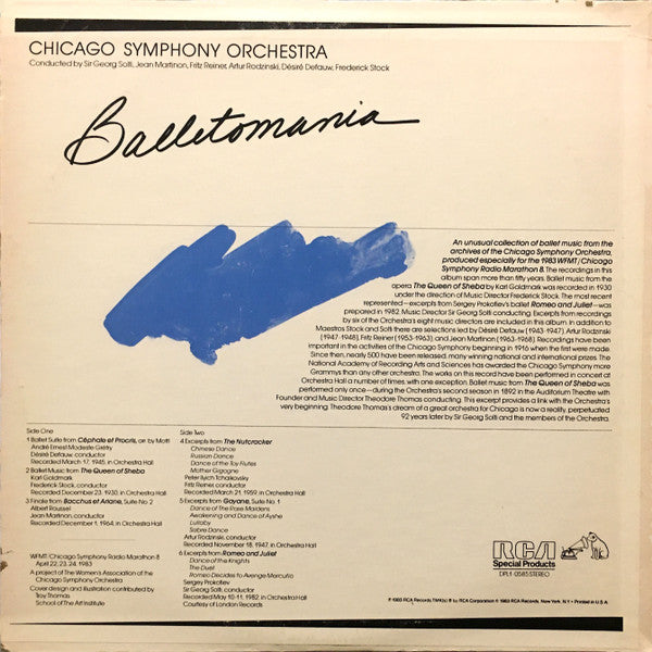 The Chicago Symphony Orchestra - Balletomania - New LP Record 1983 RCA Special Products USA Vinyl - Classical - Shuga Records