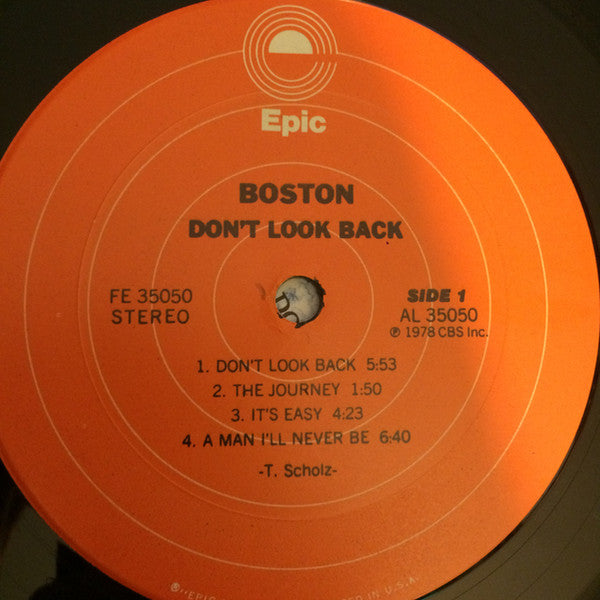 Boston - Don't Look Back - VG LP Record 1978 Epic USA Original Vinyl - Rock / Hard Rock - Shuga Records