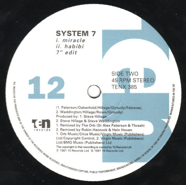 System 7 - Habibi - VG+ (VG cover) 12" Single Record 1991 UK Vinyl - Acid House / Dub