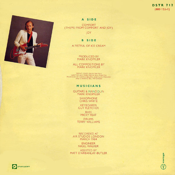 Mark Knopfler – Music From The Film Comfort And Joy - Mint- EP Record 1984 Vertigo UK Vinyl - Soundtrack - Shuga Records