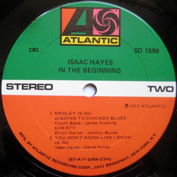 Isaac Hayes - In The Beginning (1968) - VG+ LP Record 1972 Atlantic CRC Columbia House Club Edition USA Vinyl - Soul / Rhythm & Blues / Funk - Shuga Records