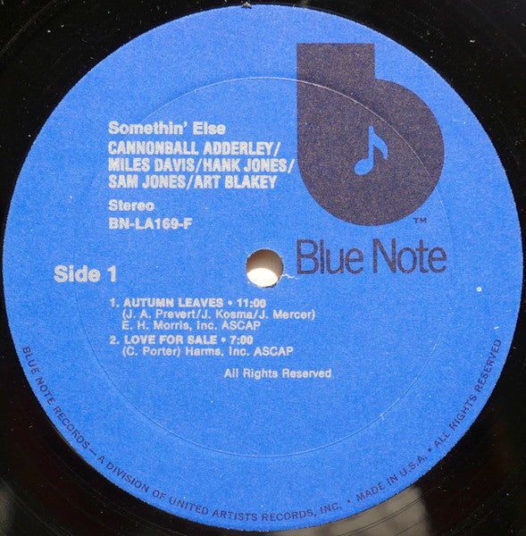 Cannonball Adderley – Somethin' Else (1958) - VG+ LP Record 1973 Blue Note USA Vinyl - Jazz / Hard Bop - Shuga Records
