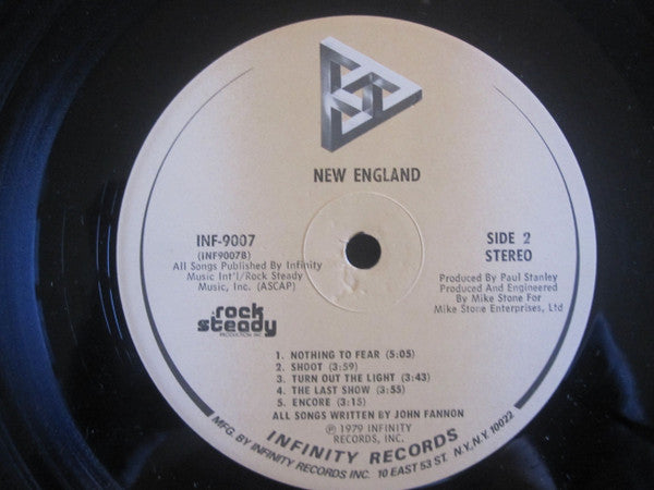 New England - New England - Mint- LP Record 1979 Infinity Stereo Vinyl - Pop Rock