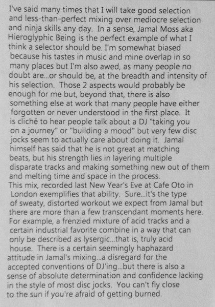 Hieroglyphic Being - The Hieroglyphic Being Experience Vol. 1 - New 2x Cassette Set 2016 +++ Synthetic Sentiment Tape 1st Press Numbered - Acid House / Deep House / Disco - Shuga Records