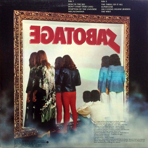 Black Sabbath - Sabotage - VG+ LP Record 1975 Warner USA Original Vinyl - Hard Rock / Heavy Metal - Shuga Records