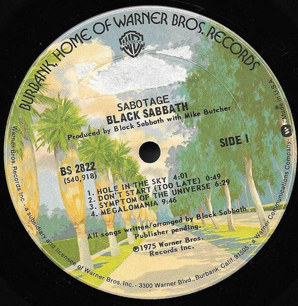 Black Sabbath - Sabotage - VG+ LP Record 1975 Warner USA Original Vinyl - Hard Rock / Heavy Metal - Shuga Records