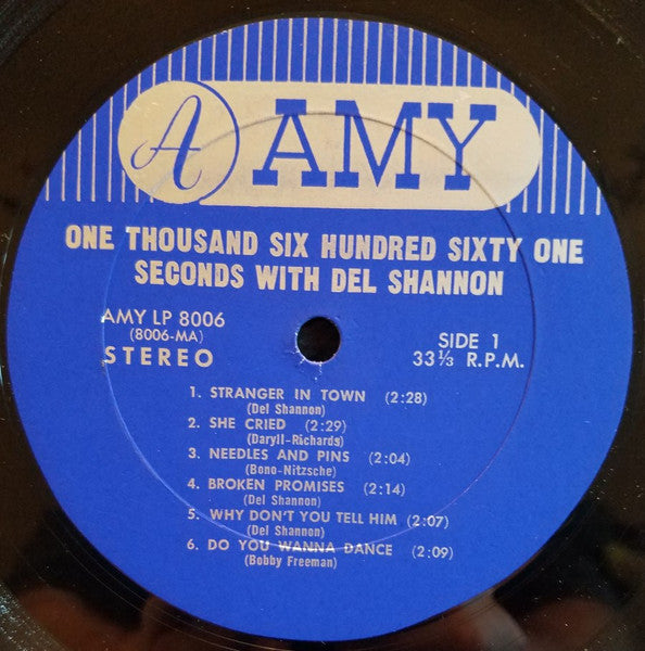 Del Shannon - One Thousand Six Hundred Sixty One Seconds With Del Shannon - VG LP Record 1965 Amy USA Vinyl Original Stereo - Rock & Roll / Pop Rock - Shuga Records