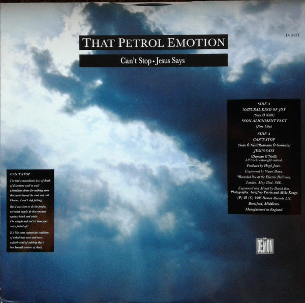 That Petrol Emotion – Natural Kind Of Joy - VG+ EP Record 1986 Demon UK Vinyl - Indie Rock / Pop Rock - Shuga Records