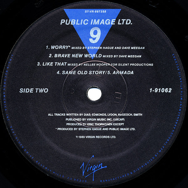 PIL Public Image Ltd. - 9 - Mint- LP Record 1989 Virgin USA Vinyl - Synth-pop / Alternative Rock