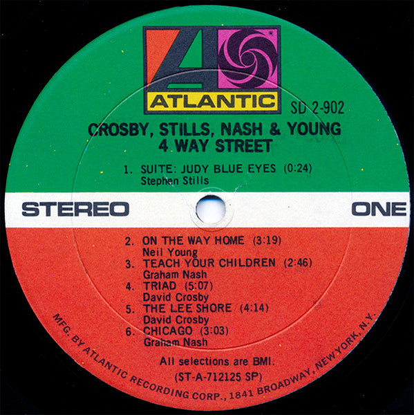 Crosby, Stills, Nash & Neil Young ‎– 4 Way Street - Mint- 2 LP Record 1971 Atlantic USA Vinyl & Insert - Classic Rock / Folk Rock