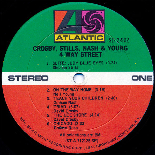 Crosby, Stills, Nash & Neil Young ‎– 4 Way Street - Mint- 2 LP Record 1971 Atlantic USA Vinyl & Insert - Classic Rock / Folk Rock - Shuga Records