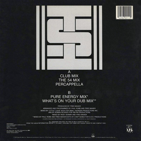 Information Society – What's On Your Mind (Pure Energy) - VG 12" Single 1988 Record Tommy Boy USA Vinyl - Freestyle / Electro / Synth-pop - Shuga Records