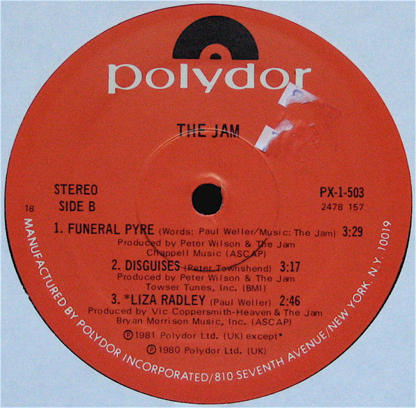 The Jam - The Jam - VG+ EP Record 1981 Polydor USA Viny - New Wave / Power Pop / Mod - Shuga Records