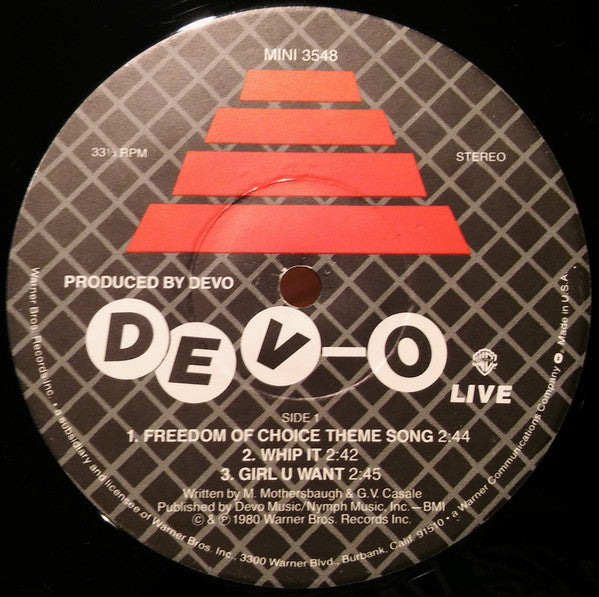 Devo - Dev-O Live - VG+ EP Record 1981 Warner USA Original Vinyl - Pop Rock / New Wave - Shuga Records
