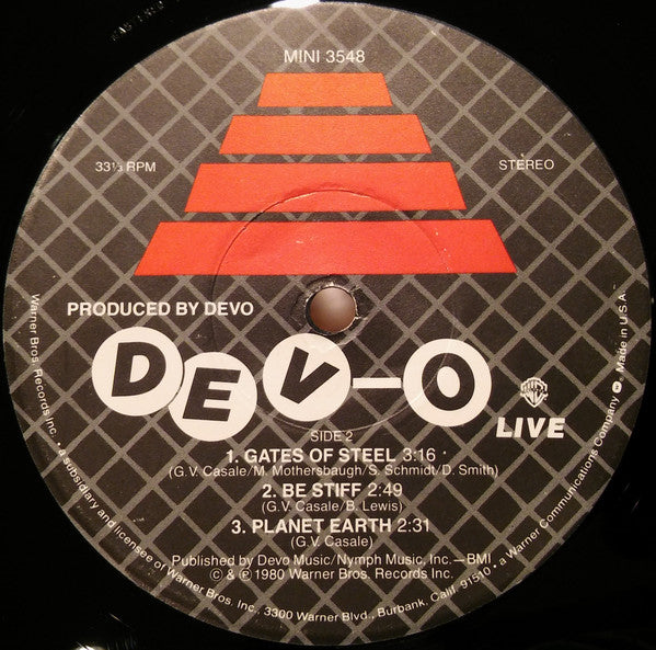 Devo - Dev-O Live - VG+ EP Record 1981 Warner USA Original Vinyl - Pop Rock / New Wave - Shuga Records