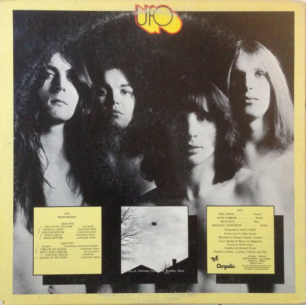 UFO - Phenomenon (1974) - VG+ LP Record 1976 Chrysalis USA Vinyl - Hard Rock / Blues Rock / Space Rock - Shuga Records