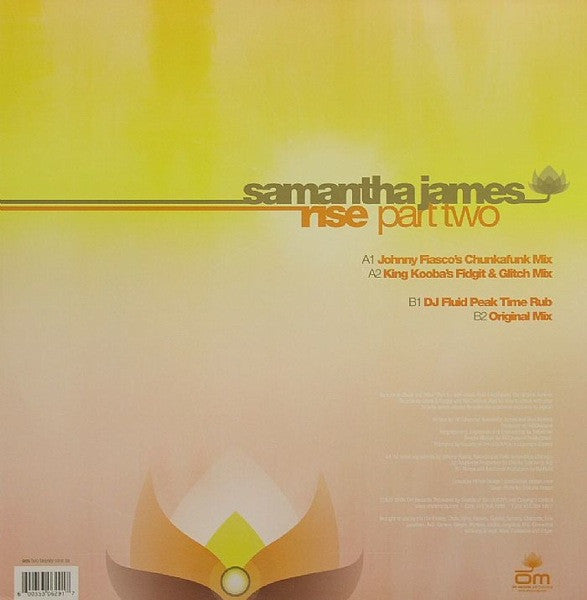 Samantha James - Rise Part Two - Mint- 12" Single Record 2006 OM USA Vinyl - Deep House / House - Shuga Records